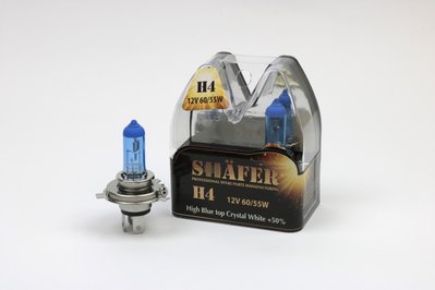 Shafer SL3004C Лампа галогенова H4 12V60/55W High Blue top Crystal White +50% (комплект, пластиковий бокс 2шт) SL3004C фото