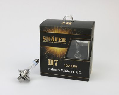 Shafer SL3007P Лампа галогенова H7 12V55W Platinum White +150% (комплект, картонний бокс 2шт) SL3007P фото