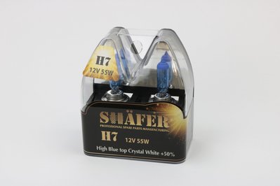 Shafer SL3007C Лампа галогенова H7 12V55W High Blue top Crystal White +50% (комплект, пластиковий бокс 2шт) SL3007C фото