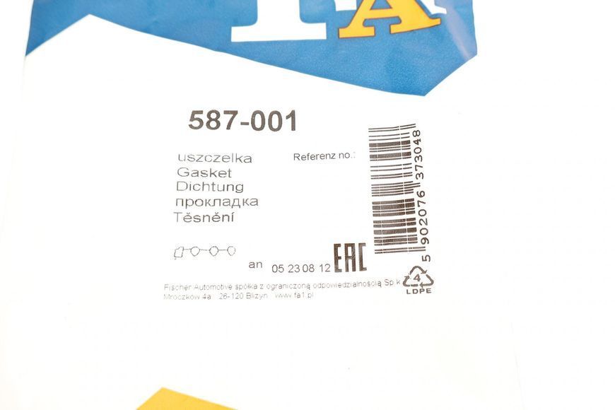 Прокладка впускного колектора (вир-во Fischer) 587-001 фото