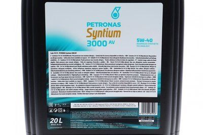 Олива 5W40 SYNTIUM 3000 AV (20L) (VW 505.00/505.01/MB 229.51/RN0700/RN0710) (API SN) (ACEA C3) 70179R41EU фото