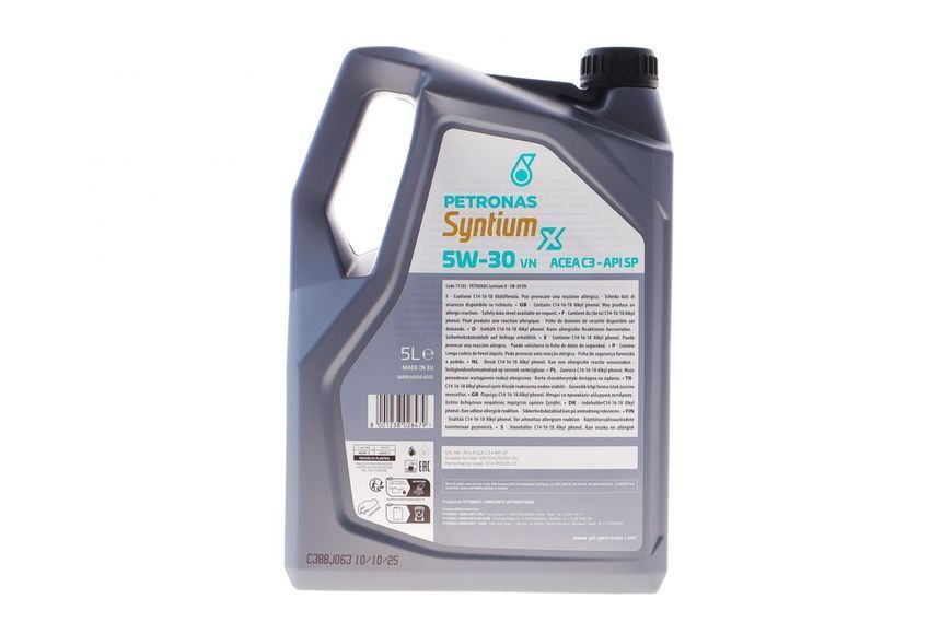 Олива 5W30 SYNTIUM X VN ACEA C3/API SN (5L) VW 504 00/VW 507 00) 71105M12EU фото