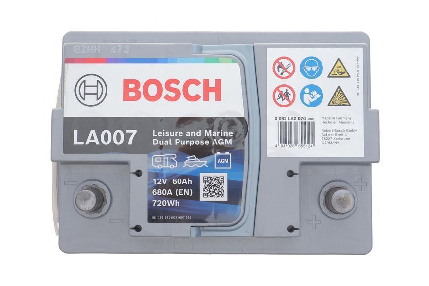 Акумулятор Bosch 12В/60Ач/680А 0092LA0070 фото