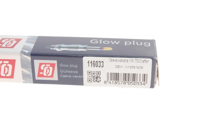 Свічка розжарювання VW T5/Crafter (7V) (M10x1mm) 116033 фото