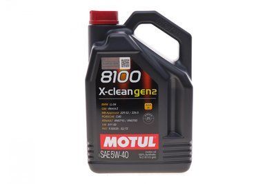 109762 Олива двигуна 5L Motul 8100 X-clean GEN2 SAE 5W40 (ACEA C3, API SN GM dexos2TM (GM-LL-A-025 и B-025)MB 229.52 / 226.5PORSCHE C40 RN0710/RN0700 VW 511 00) 854151 фото