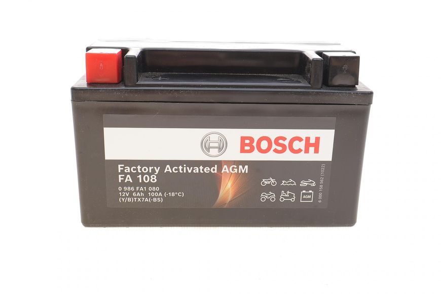 0092M60070 Акумулятор Bosch AGM 12В/6Ач/105А 0986FA1080 фото